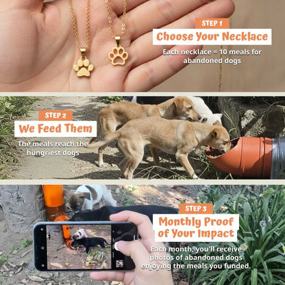 Little Feet Dog Paw Print Necklace