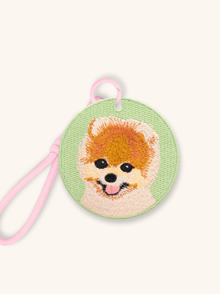 Pomeranian Sweetheart Embroidered Charm