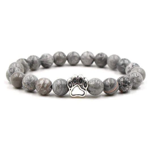 Dark Grey Paw Bracelet
