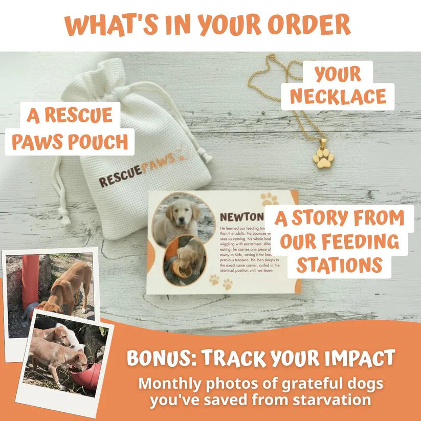 Little Feet Dog Paw Print Necklace