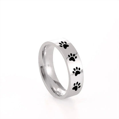 Paw Print Ring in Stainless Steel