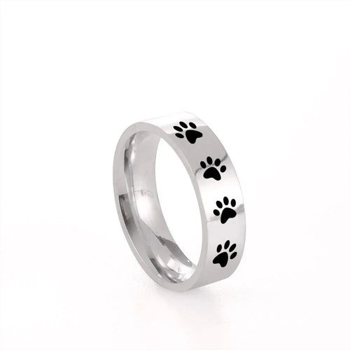 Paw Print Ring in Stainless Steel
