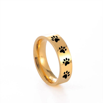 Paw Print Ring in Stainless Steel