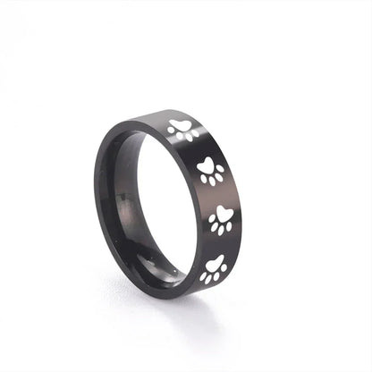 Paw Print Ring in Stainless Steel