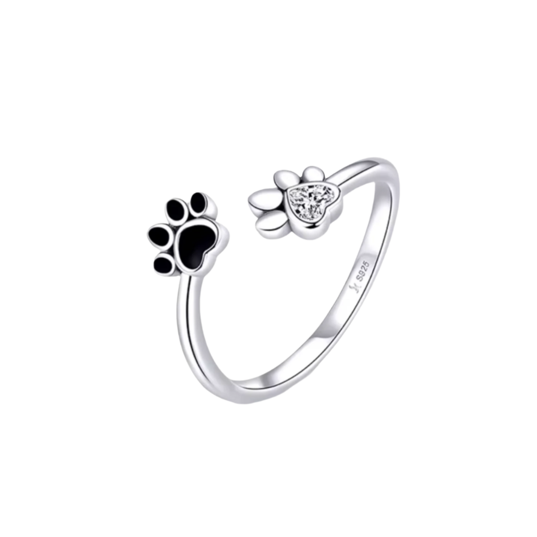 Sterling Silver Double Paw Ring