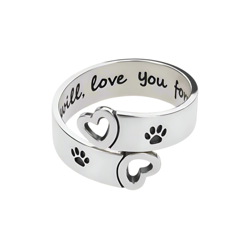 Paw & Heart Twist Ring