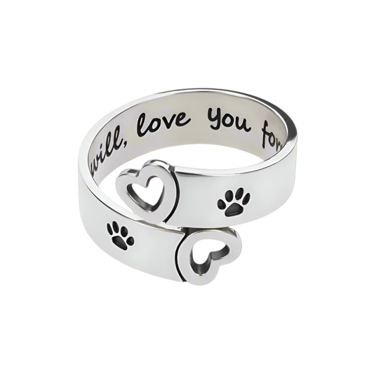 Paw & Heart Twist Ring