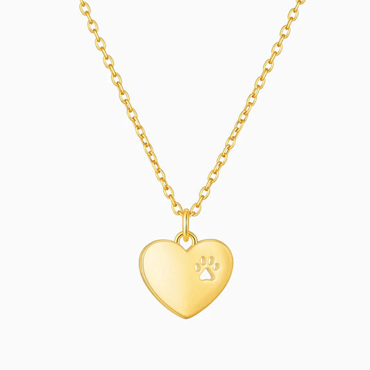 Heart Paw Print Necklace